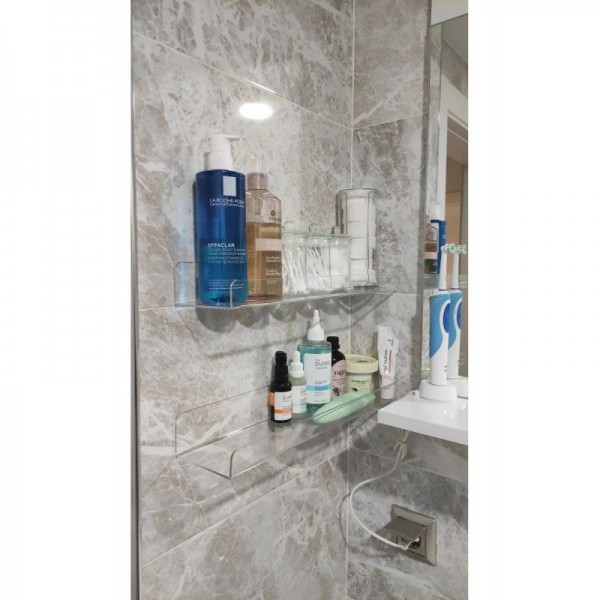 65cm X 8 cm BANYO DÜZENLEYİCİ PLEKSİ RAF ( 2 ADET )